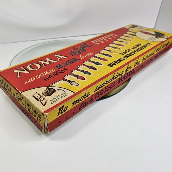 Vintage 15 Working Noma Christmas Lights Red Rings Original Festive Box - Picture 15 of 16